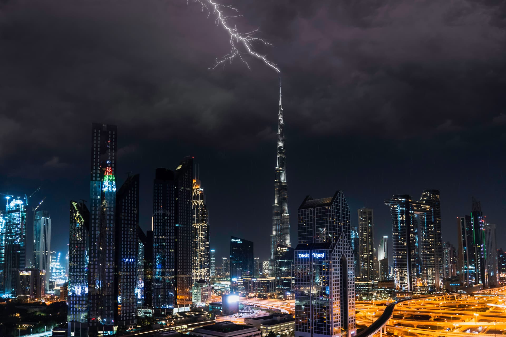 Dubai skyline under cloudy skies as UAE weather in October turns cooler with a chance of rain